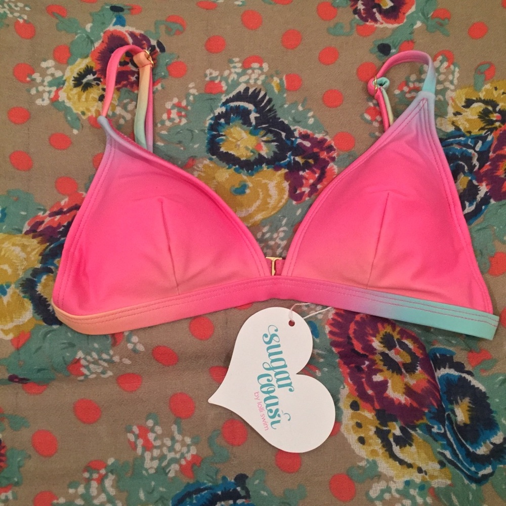 Sugar Coast/ Lolli Swim Rainbow Pink Swim Top/ XS